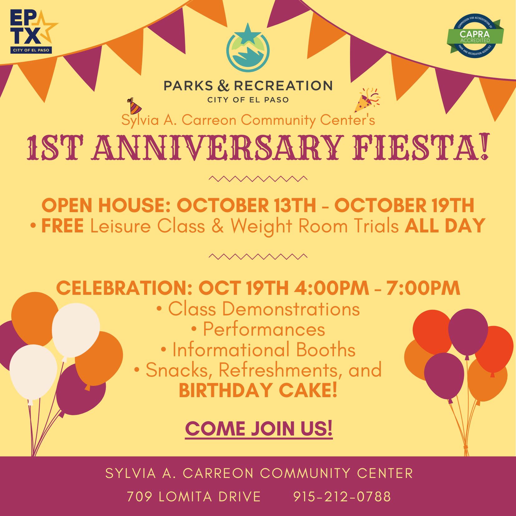 1st Anniversary Fiesta of Sylvia A. Carreon Community Center