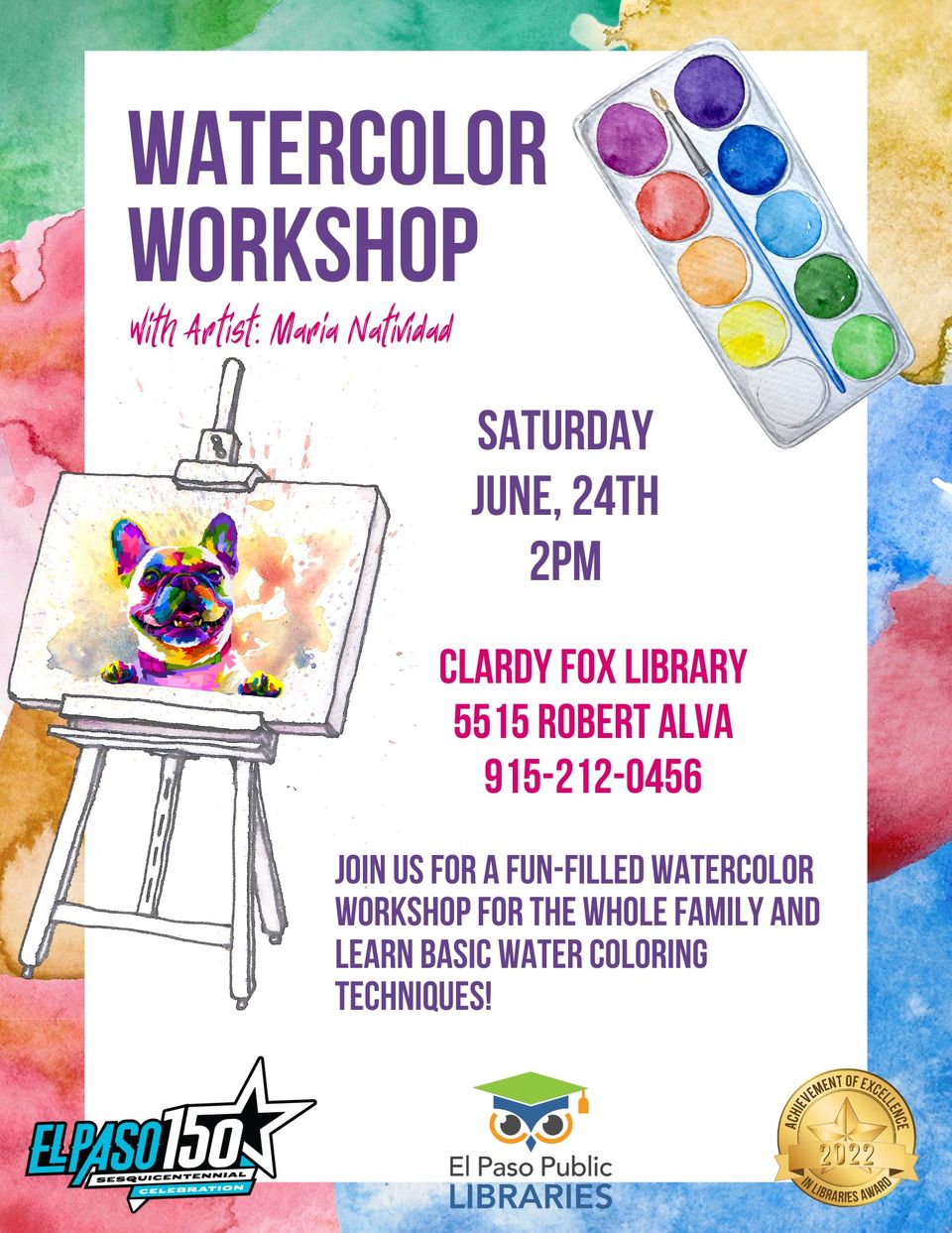 Watercolor Workshop at Clardy Fox Library - EPStuff