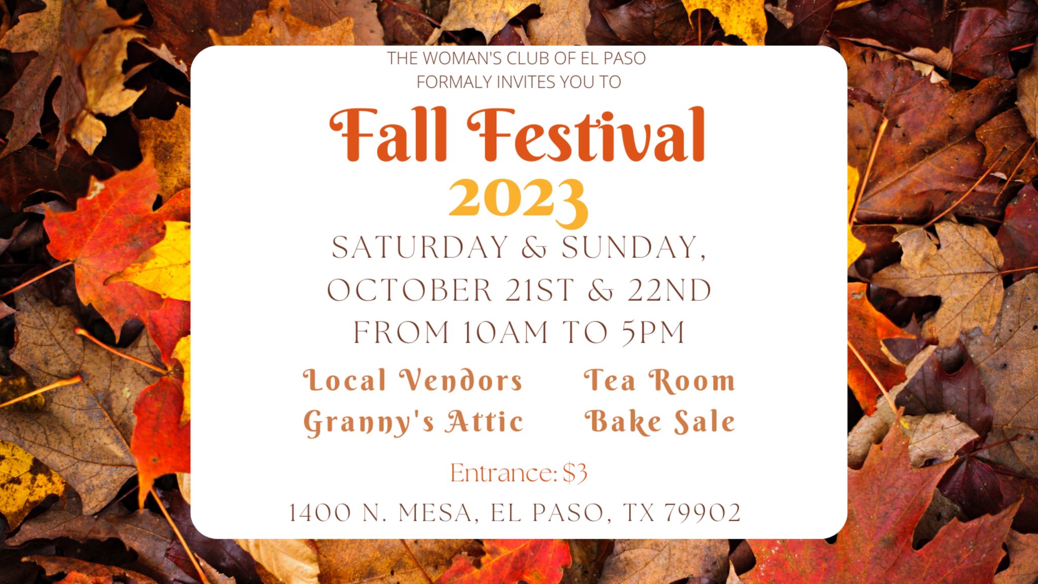 The Woman's Club of El Paso: Fall Festival 2023 - EPStuff